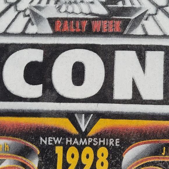 Vintage 1998 Lacona Bike Rally Shirt XL 24x26 Bleached Lion - Picture 15 of 15